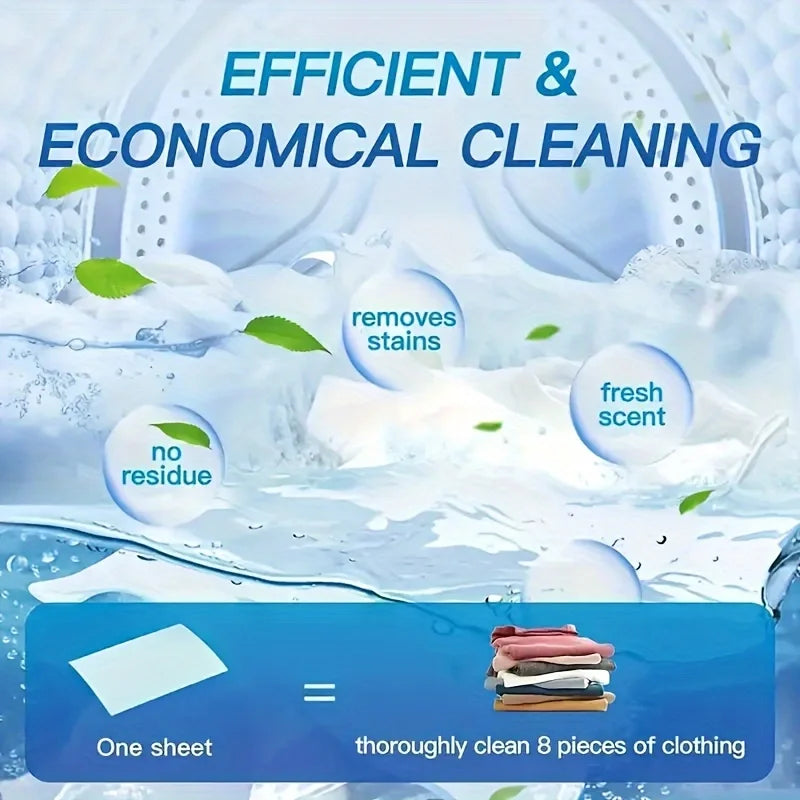 50Pcs Plastic-Free Laundry Detergent Tablets, Hypoallergenic Liquid-Free Laundry Tablets - Powerful Decontamination and Biodegradable Cleaning Strips! for Commercial/Laundry Room, Home Dormitory, Travel, Camping Style and Han