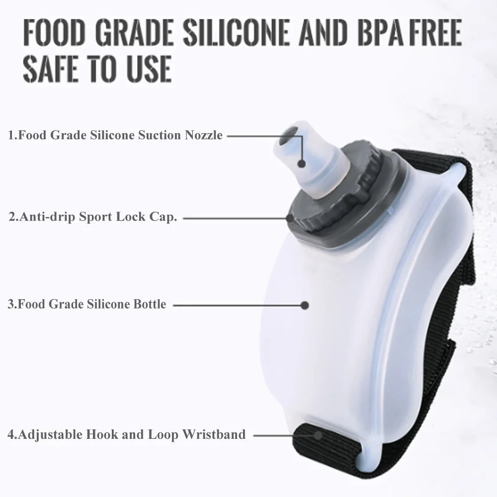 1Pcs Sports Arm Water Bottle, Silicone Wrist Mounted Water Cup for Running Cycling Hiking, Hands-Free Hydration for Outdoor Work