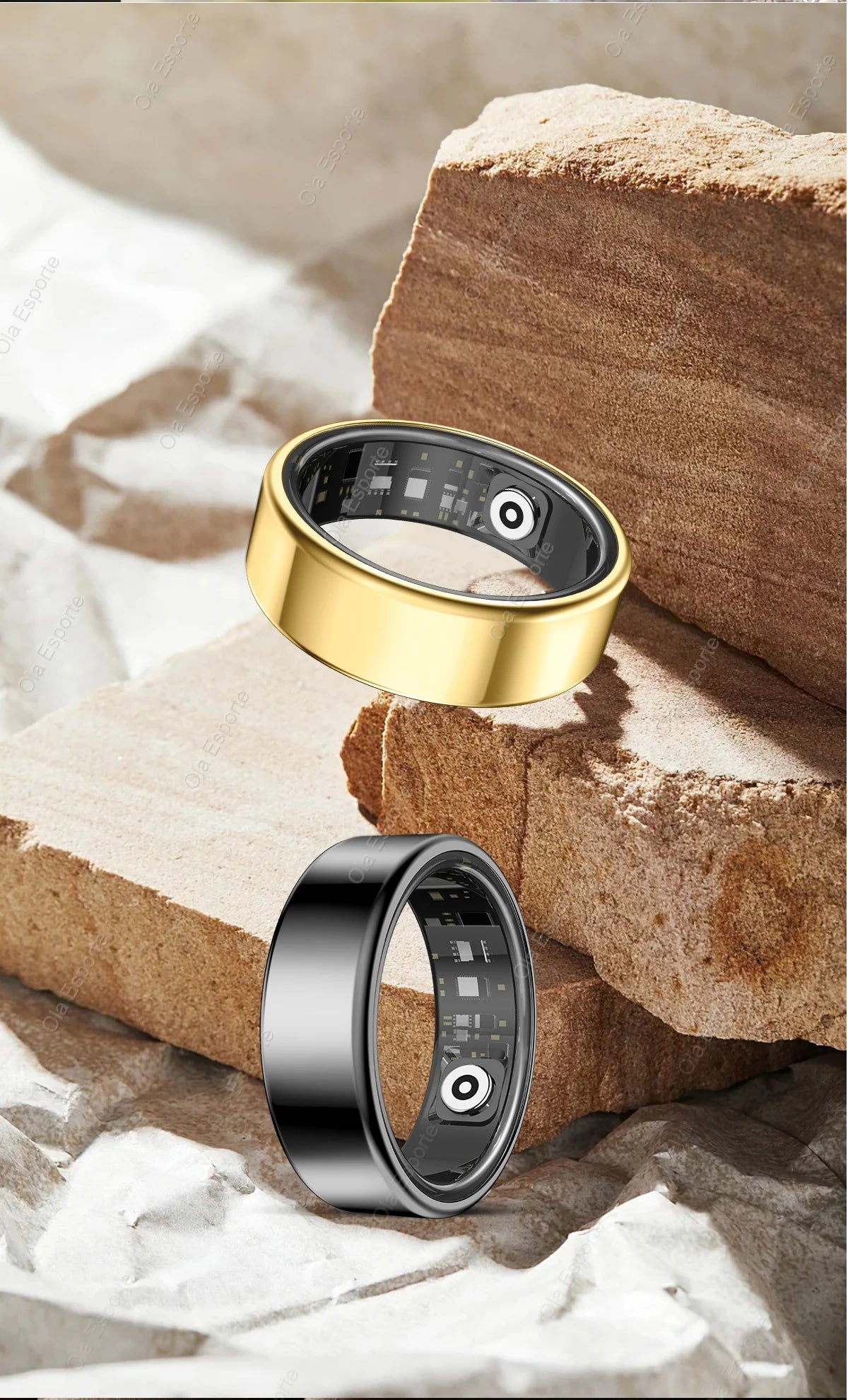2026 New Smart Ring Men Women, Heart Rate Blood Oxygen and Sleep Monitor Smartring IP68 & 5ATM Waterproof, Multi-sport Mode Ring