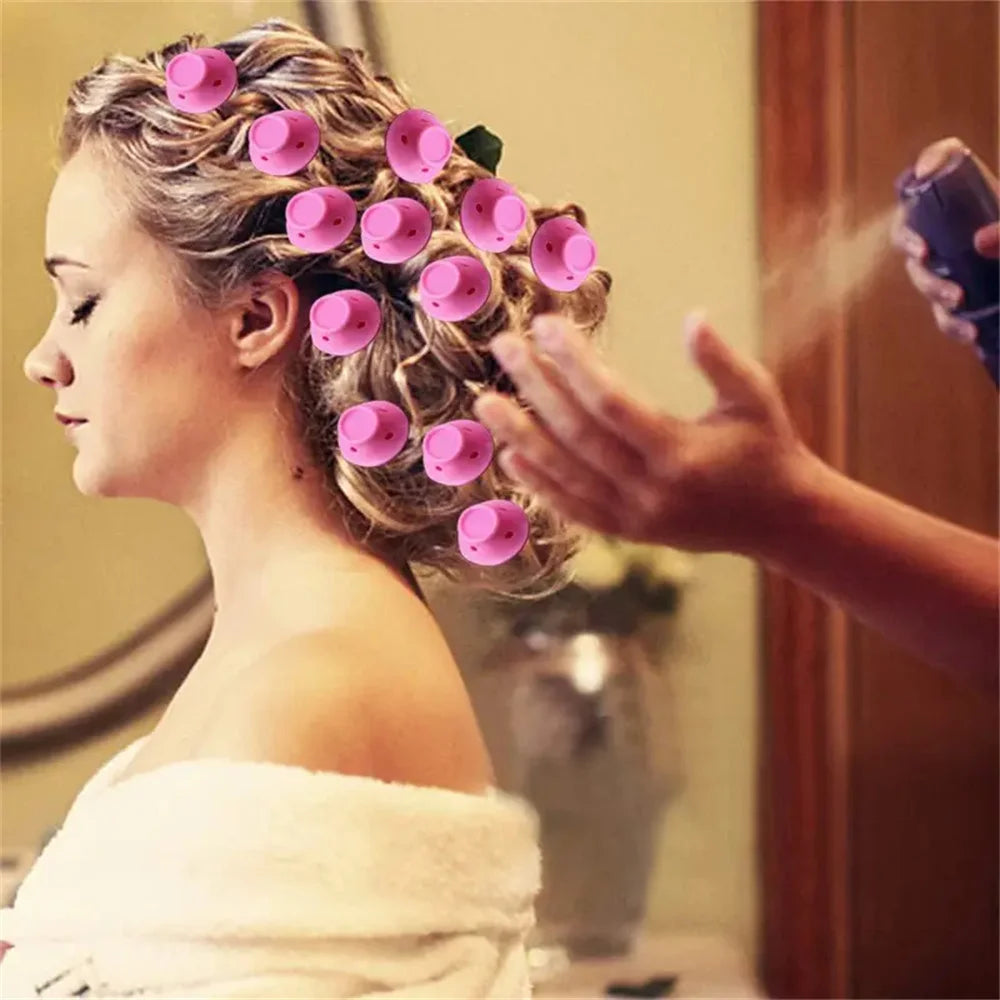 10/20pcs Mushroom Hair Curlers Soft Gentle Hair Care Rollers Non-Slip Silicone Wave Formers for Easy DIY Styling Curling Tools