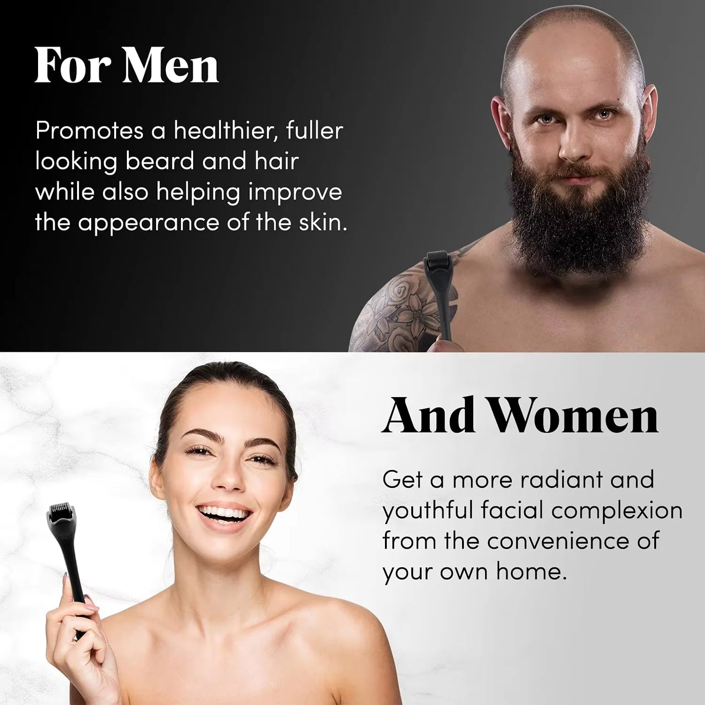 0.2-0.3mm Microneedle for Facial Body Hair Growth Derma Roller for Skin Beard 540 Needles Micro Face Roll Tool