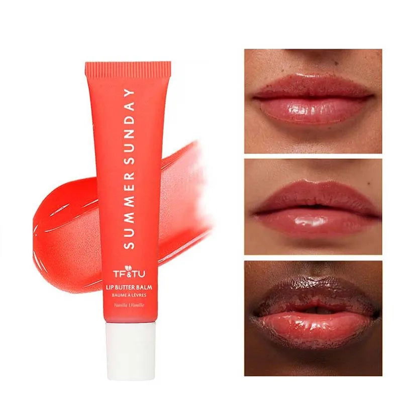 Summer Friday's Vanilla Beige Lip Balm Moisturizing Transparent Lipstick Set Smooth Soft Tube Mirror Lip Gloss Lip Makeupv