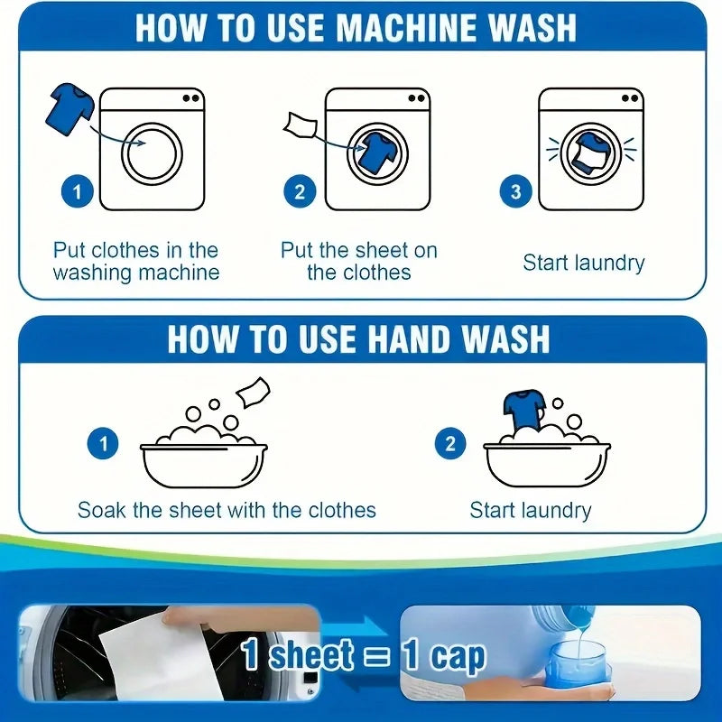 50Pcs Plastic-Free Laundry Detergent Tablets, Hypoallergenic Liquid-Free Laundry Tablets - Powerful Decontamination and Biodegradable Cleaning Strips! for Commercial/Laundry Room, Home Dormitory, Travel, Camping Style and Han
