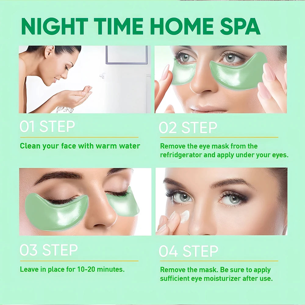 60pcs seaweed hyaluronic acid eye mask to remove dark circles collagen eye patch facial care products