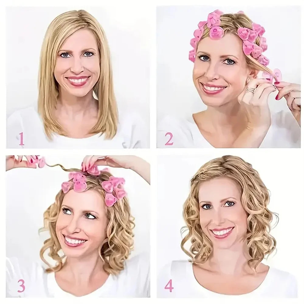 10/20pcs Mushroom Hair Curlers Soft Gentle Hair Care Rollers Non-Slip Silicone Wave Formers for Easy DIY Styling Curling Tools