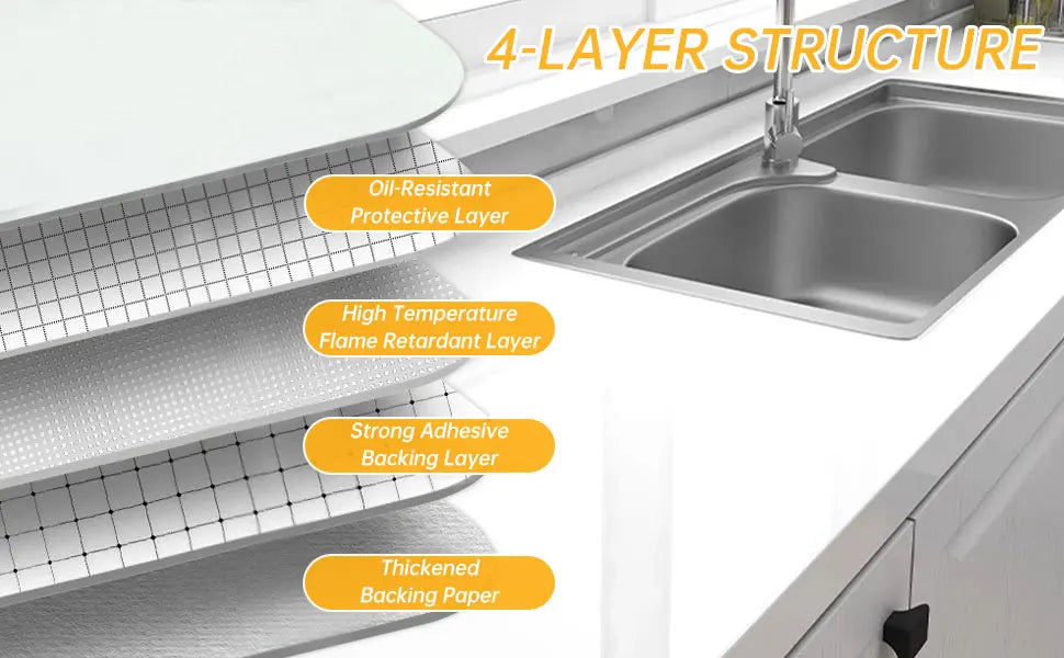 Kitchen countertop marble wallpaper PVC self-adhesive renovation wall stickers kitchen cabinet wall peel and stick stickers