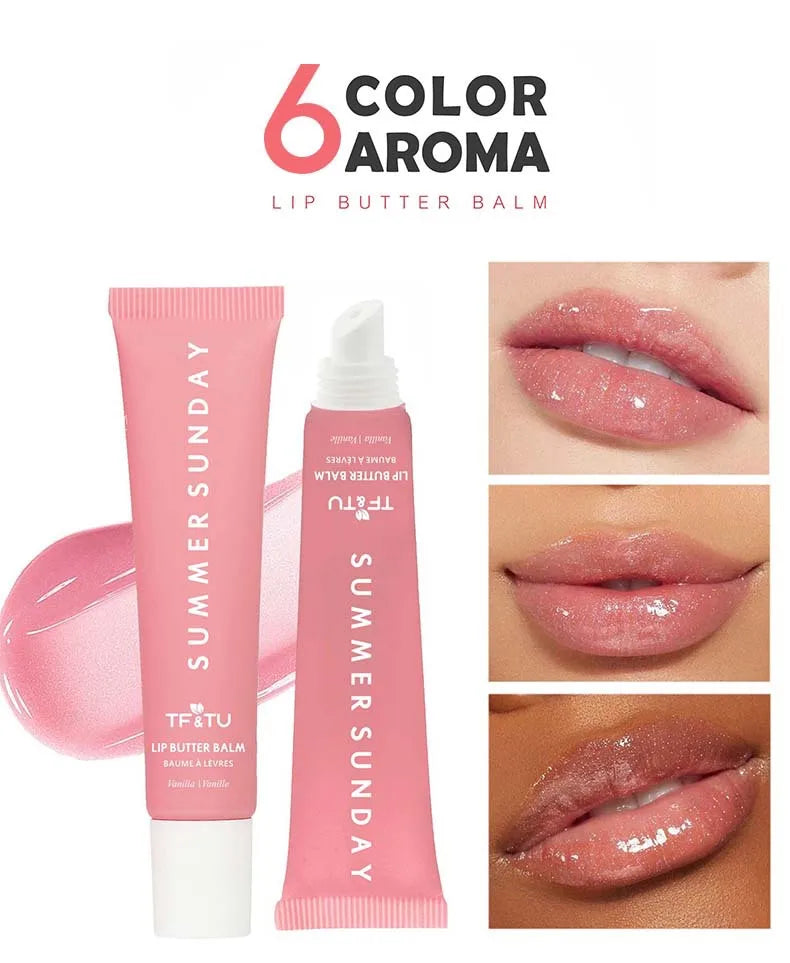 Summer Friday's Vanilla Beige Lip Balm Moisturizing Transparent Lipstick Set Smooth Soft Tube Mirror Lip Gloss Lip Makeupv