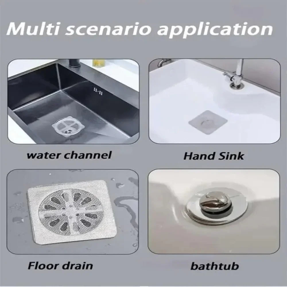 Disposable Shower Drain Hair Catcher Mesh Shower Drain Covers Floor Sink Strainer Filter Hair Stopper For Bathroom Kitchen