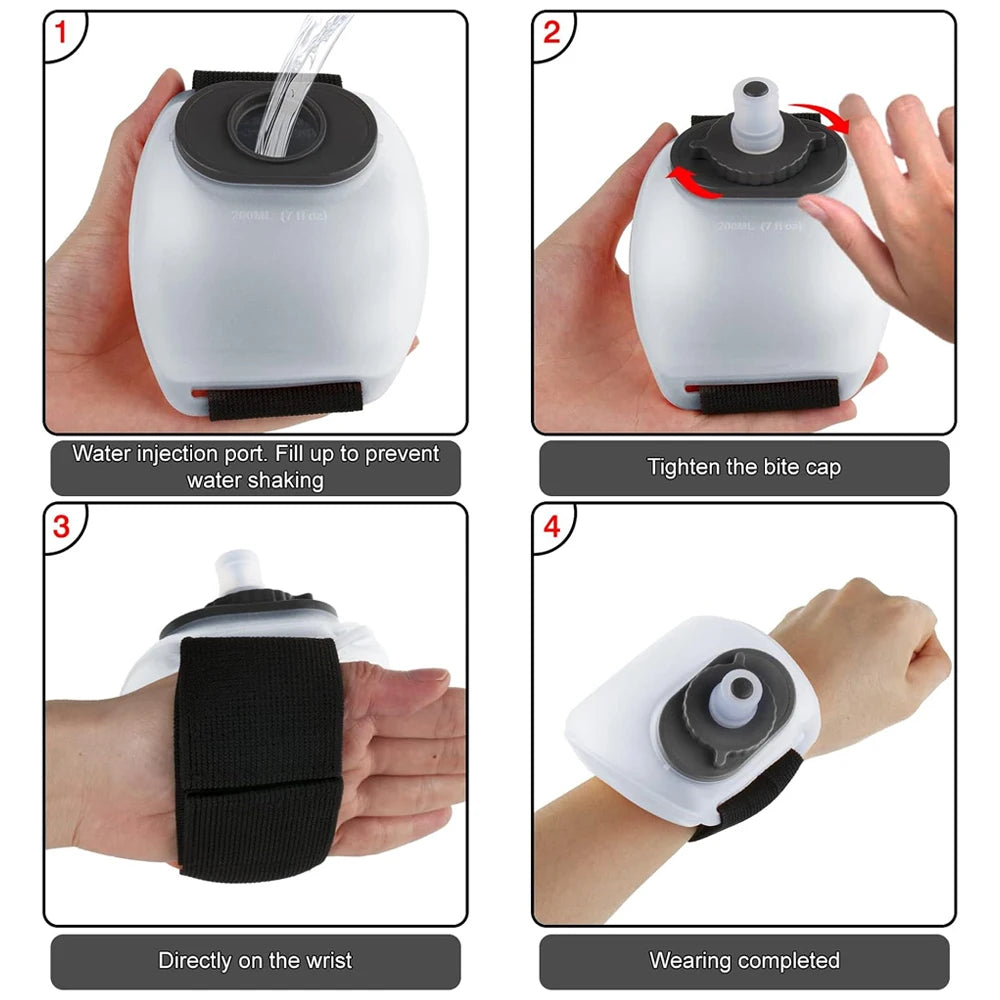 1Pcs Sports Arm Water Bottle, Silicone Wrist Mounted Water Cup for Running Cycling Hiking, Hands-Free Hydration for Outdoor Work