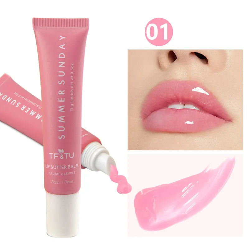 Summer Friday's Vanilla Beige Lip Balm Moisturizing Transparent Lipstick Set Smooth Soft Tube Mirror Lip Gloss Lip Makeupv